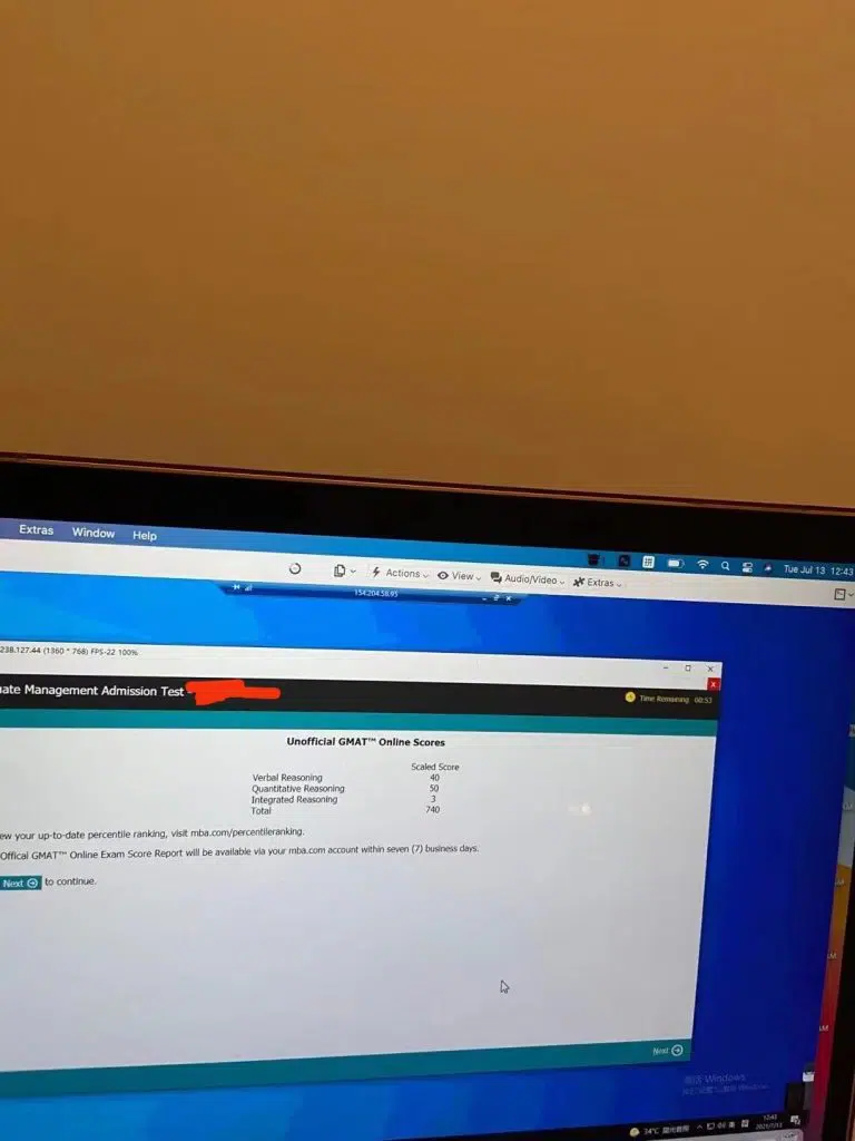 GMAT 740
