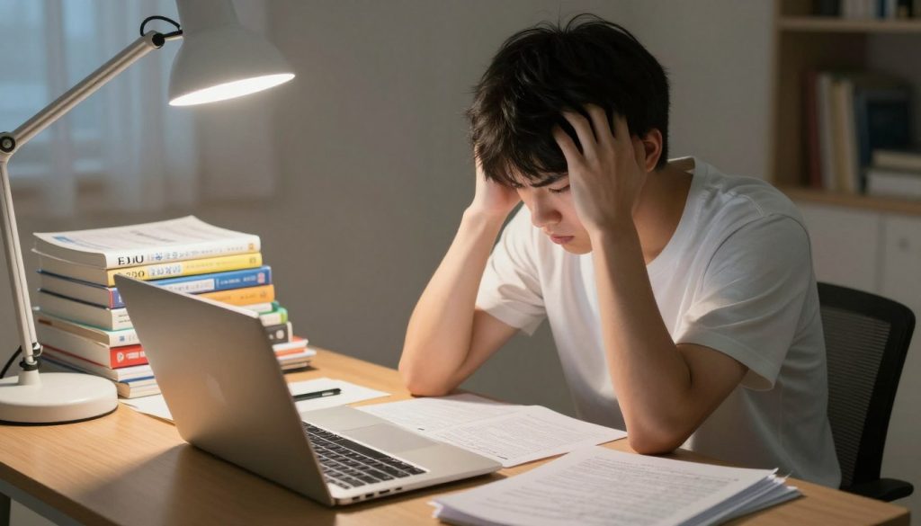 中国学生面对EJU考试压力的真实场景 中国学生面对EJU考试压力的真实场景