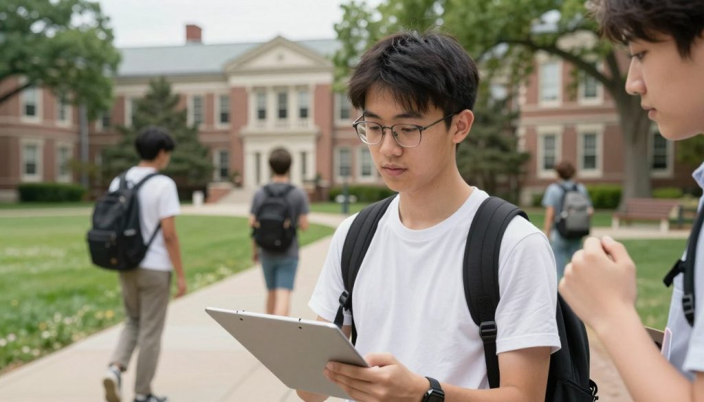 中国留学生在美国大学校园学习 中国留学生在美国大学校园学习