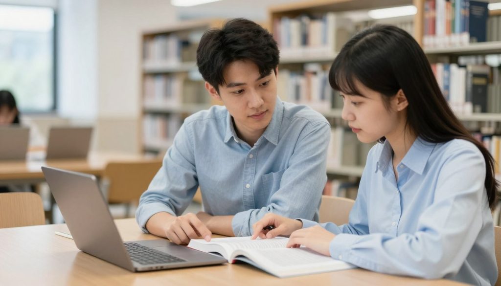 学生在图书馆接受正规学术辅导 学生在图书馆接受正规学术辅导