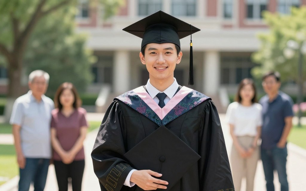 成功的大学毕业生在毕业典礼上 成功的大学毕业生在毕业典礼上
